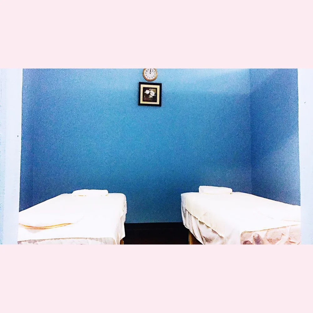 A comfortable spa treatment space