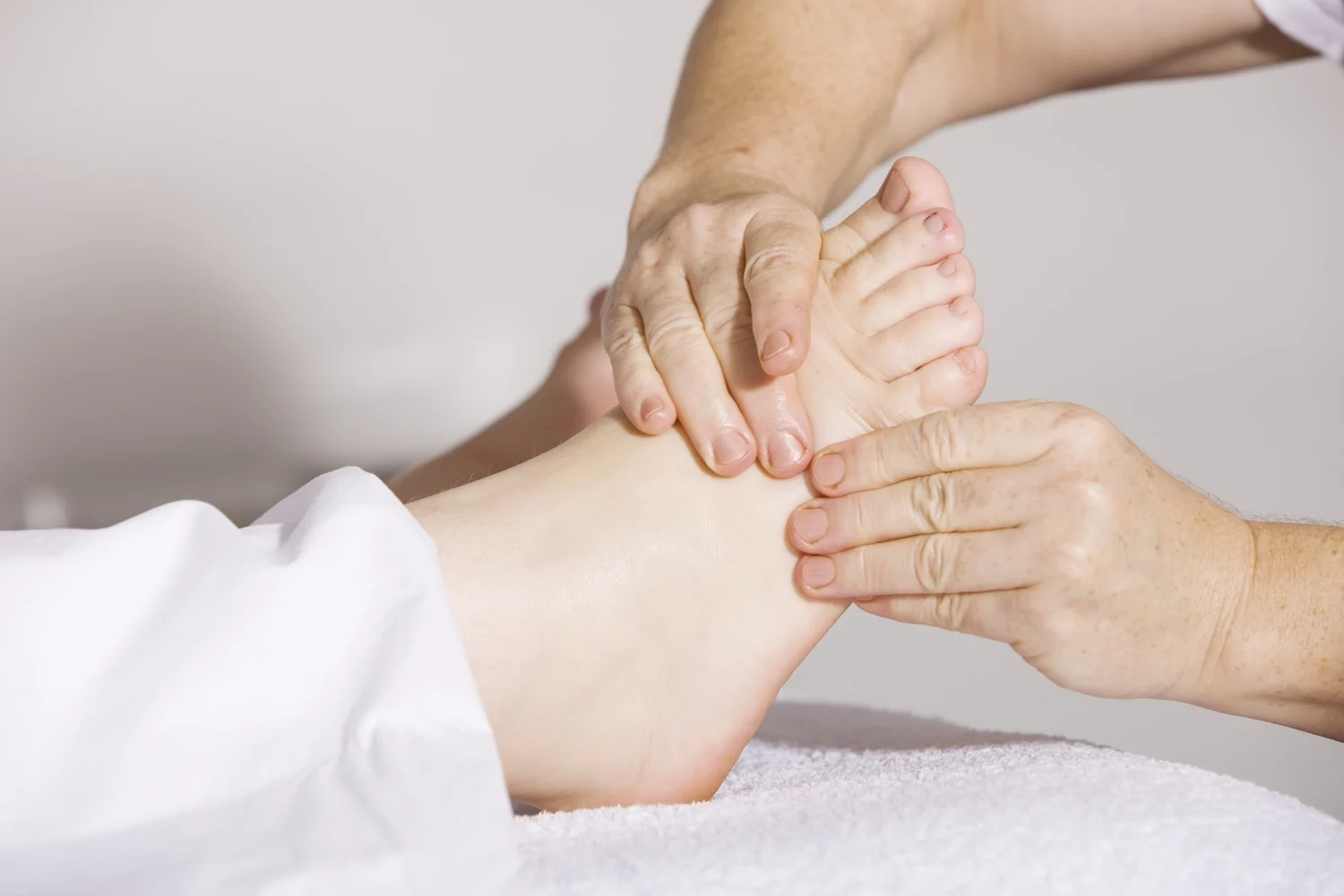 Foot reflexology treatment